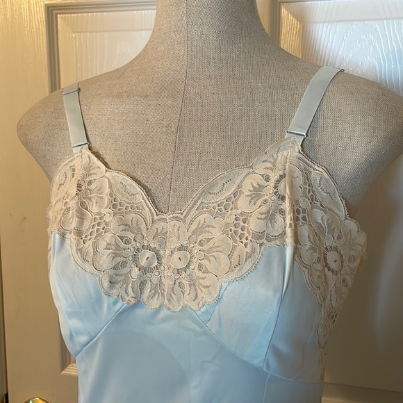 Vintage wonder maid full dress slip lace molded magic nylon green womens size 32 - Picture 2 of 13